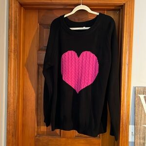 Hot pink heart sweater